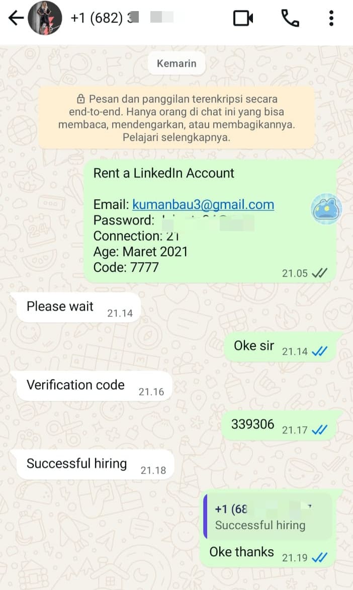 Contoh Screenshot Konfirmasi Successful
